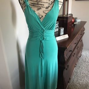EUC Teal Front Tie Sun Dress